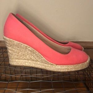 J Crew Coral Seville Wedge Espadrille Sz 8